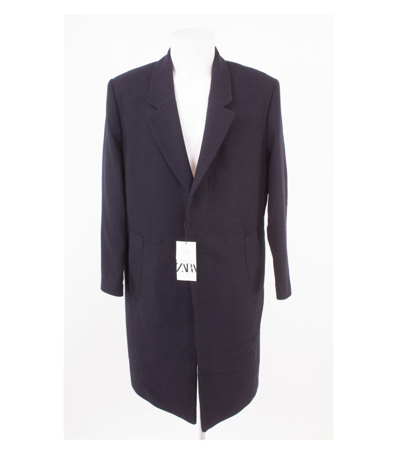 ZARA Herren Mantel Wollmantel Gr. M Blau Neu – Foto 1