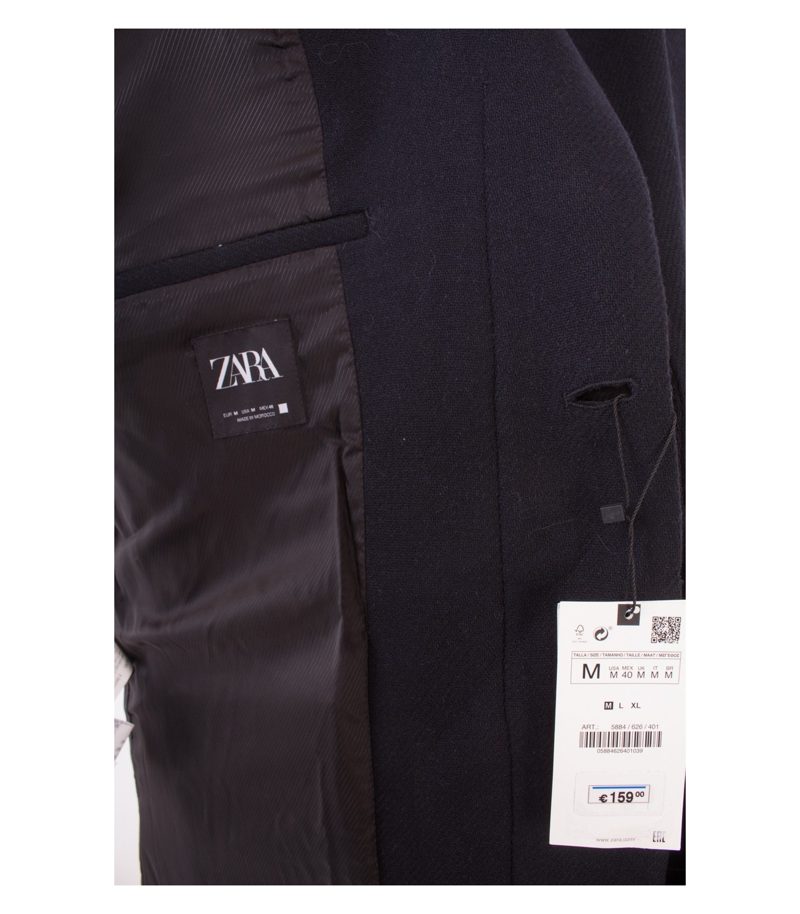 ZARA Herren Mantel Wollmantel Gr. M Blau Neu – Foto 7