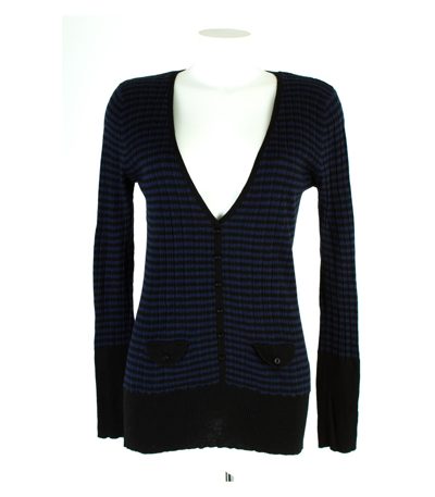 REVIEW Damen Strickjacke Cardigan Feinstrick Gr. L Rippenstrick Strick