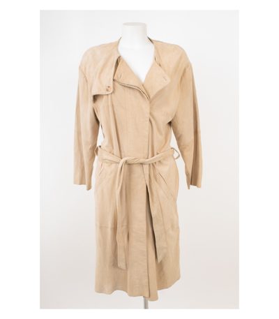STAND BLACK NUDE Damen Mantel Veloursleder Gr. DE 36 Leder Echtes