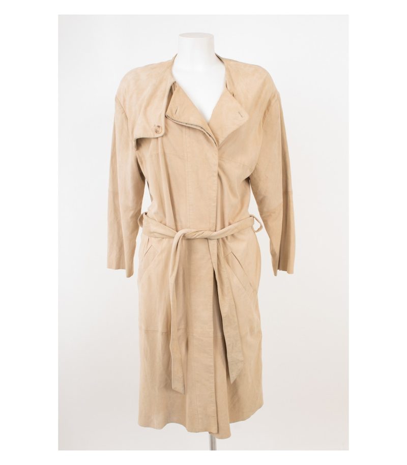 STAND BLACK NUDE Damen Mantel Veloursleder Gr. DE 36 Leder Echtes – Foto 1