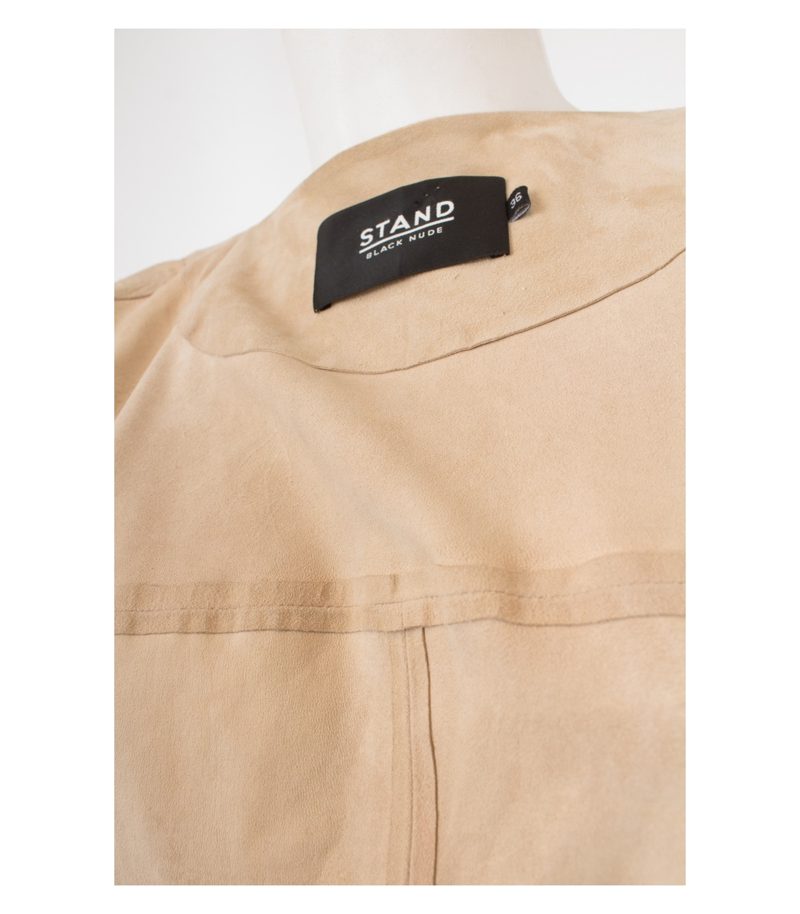 STAND BLACK NUDE Damen Mantel Veloursleder Gr. DE 36 Leder Echtes – Foto 6