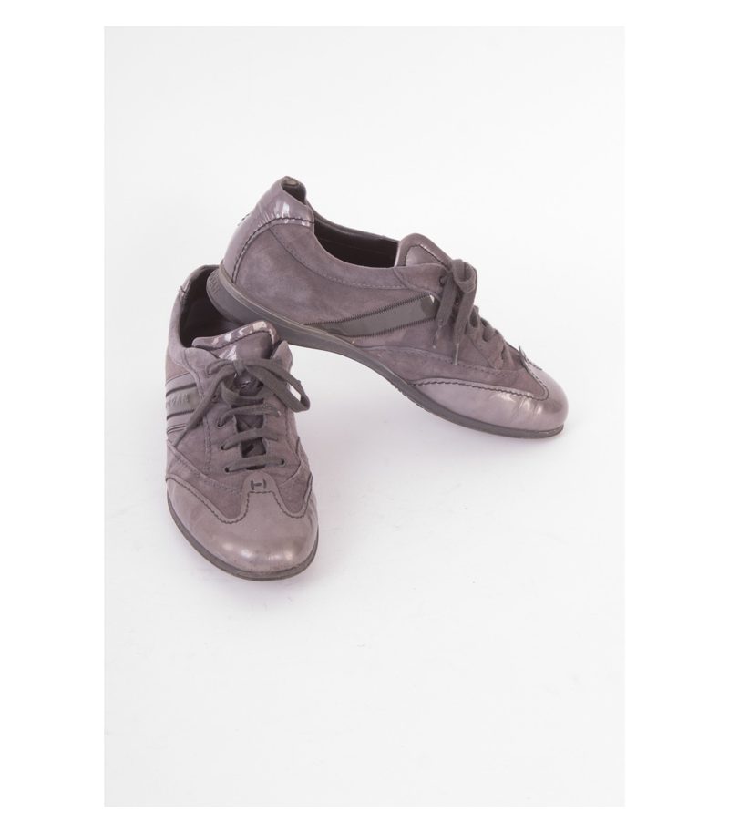 HOGAN Damen Sneaker Schnürschuhe Wildleder Gr. EU 38,5 Grau Leder – Foto 1