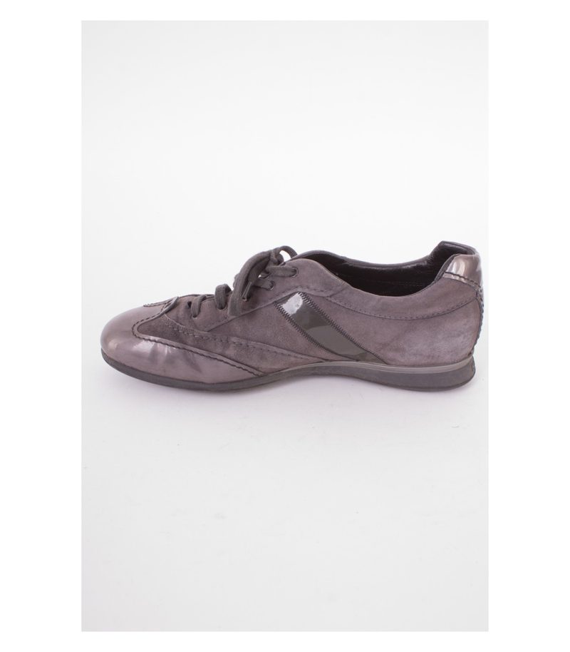 HOGAN Damen Sneaker Schnürschuhe Wildleder Gr. EU 38,5 Grau Leder – Foto 4