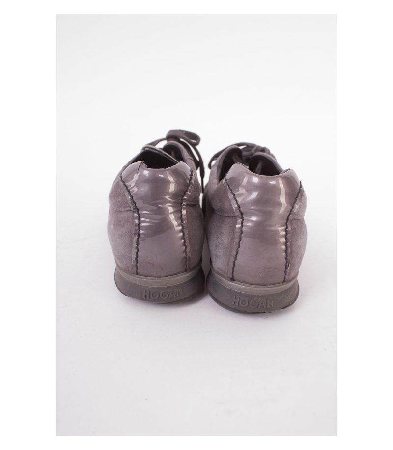 HOGAN Damen Sneaker Schnürschuhe Wildleder Gr. EU 38,5 Grau Leder – Foto 5