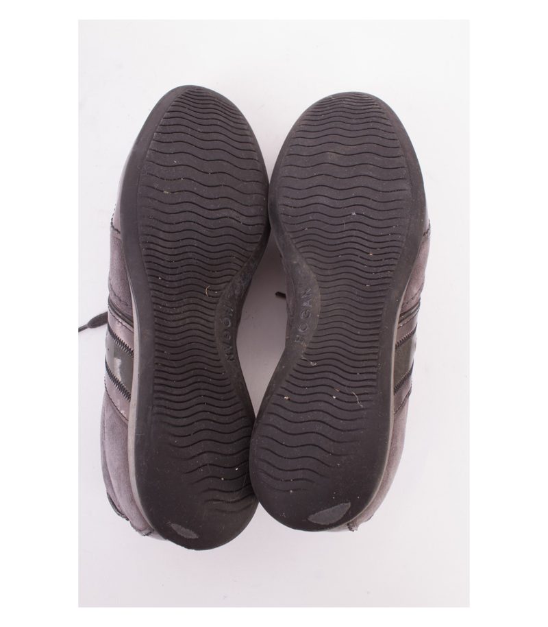 HOGAN Damen Sneaker Schnürschuhe Wildleder Gr. EU 38,5 Grau Leder – Foto 6