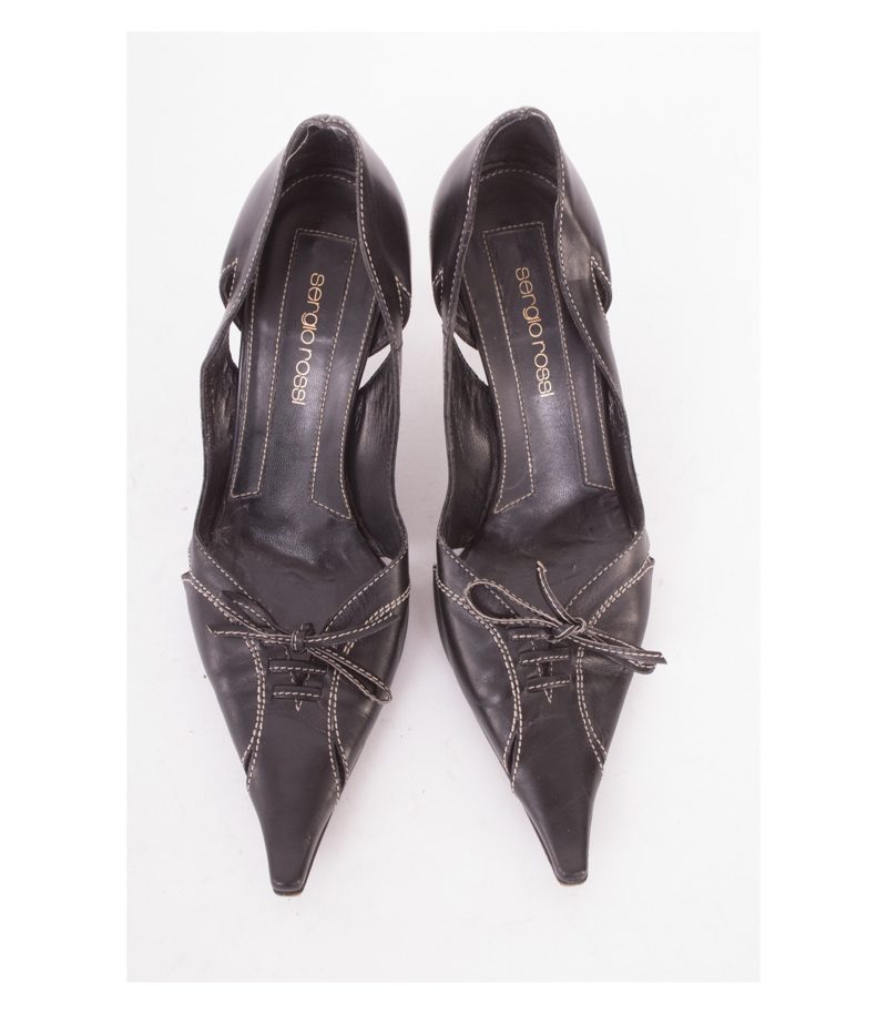 SERGIO ROSSI Damen Pumps Gr. EU 37,5 Schwarz Leder – Foto 2