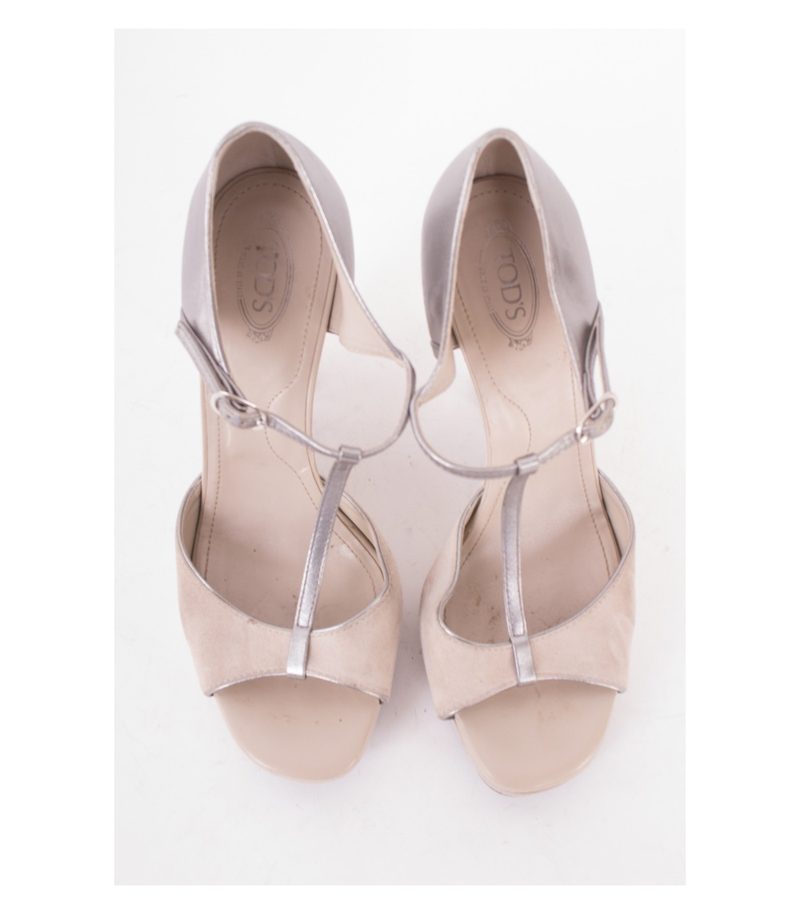TOD`S Damen Plateau Pumps Sandalen Veloursleder Gr. EU 37 Leder – Foto 2