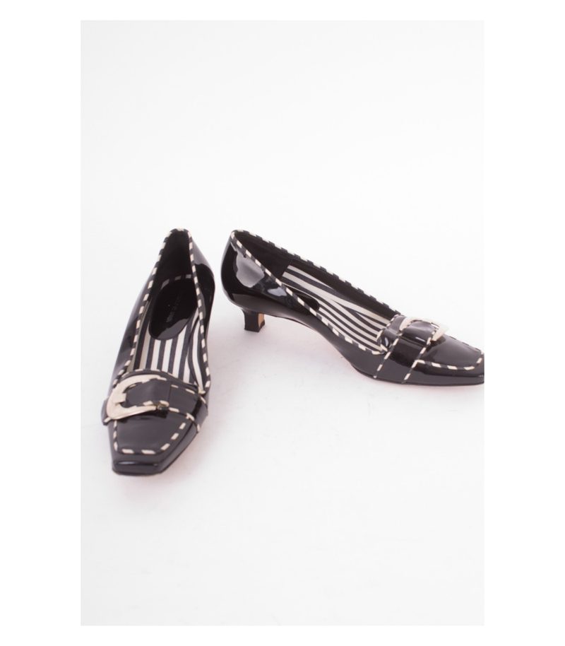 MANOLO BLAHNIK Damen Pumps Lackleder Gr. EU 38 Schwarz Leder – Foto 1