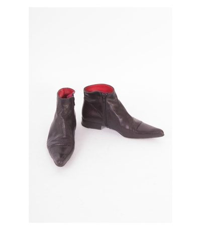 Free Lance Damen Schuhe Stiefelette Gr. EU 37 Schwarz Rot Leder