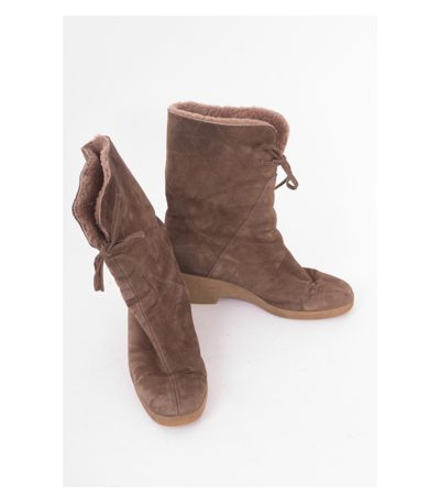 ara Damen Stiefel Winterstiefell Stiefeletten Wildleder Gr. UK 6,5 EU 39,5 Fell