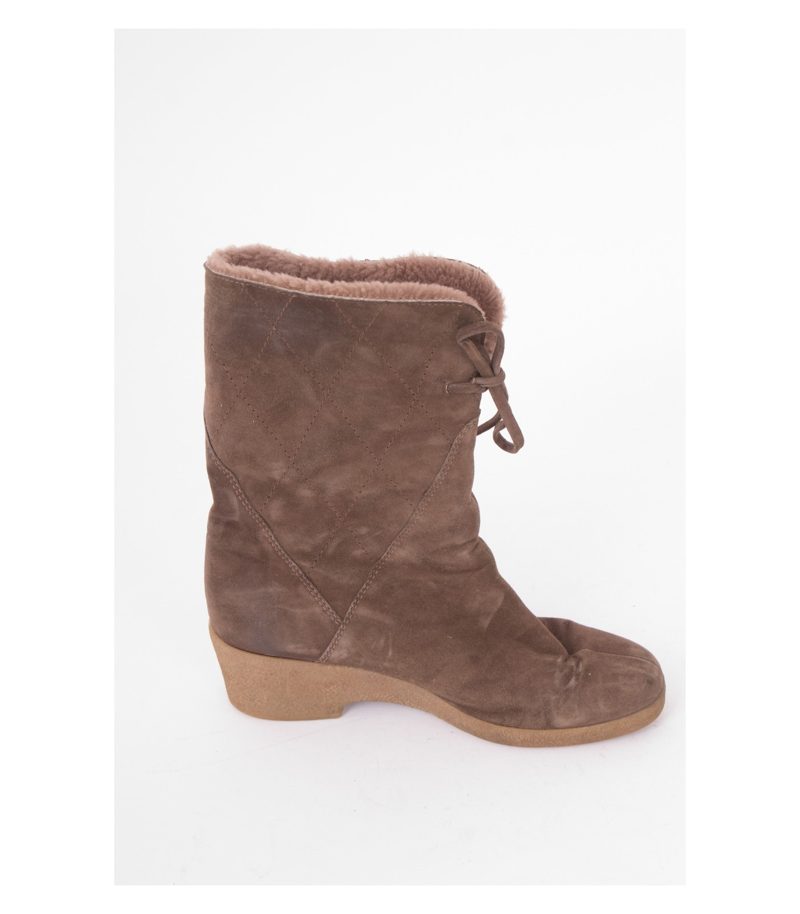 ara Damen Stiefel Winterstiefell Stiefeletten Wildleder Gr. UK 6,5 EU 39,5 Fell – Foto 3