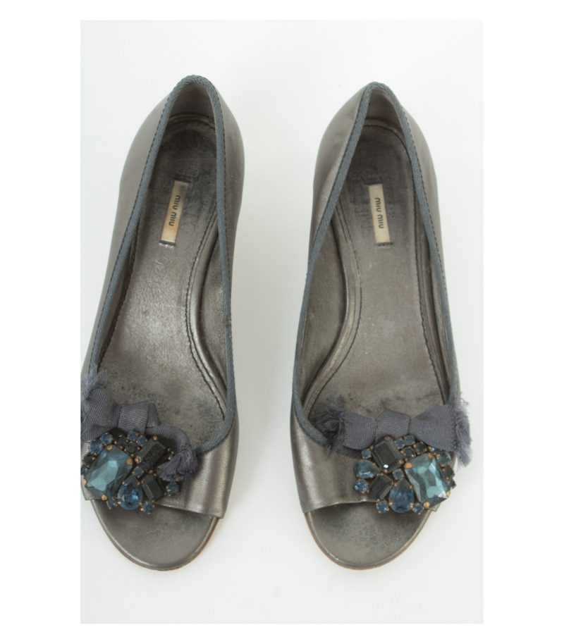 miu Damen Kitten Heel Pumps Sandalen Gr. EU 38,5 – Foto 2