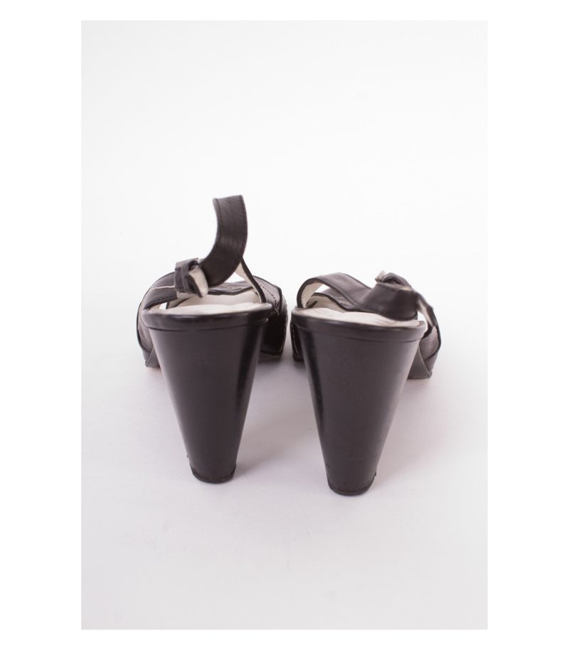 C.Doux Damen Pumps Sandaletten Gr. EU 40 Schwarz-Weiß – Foto 5