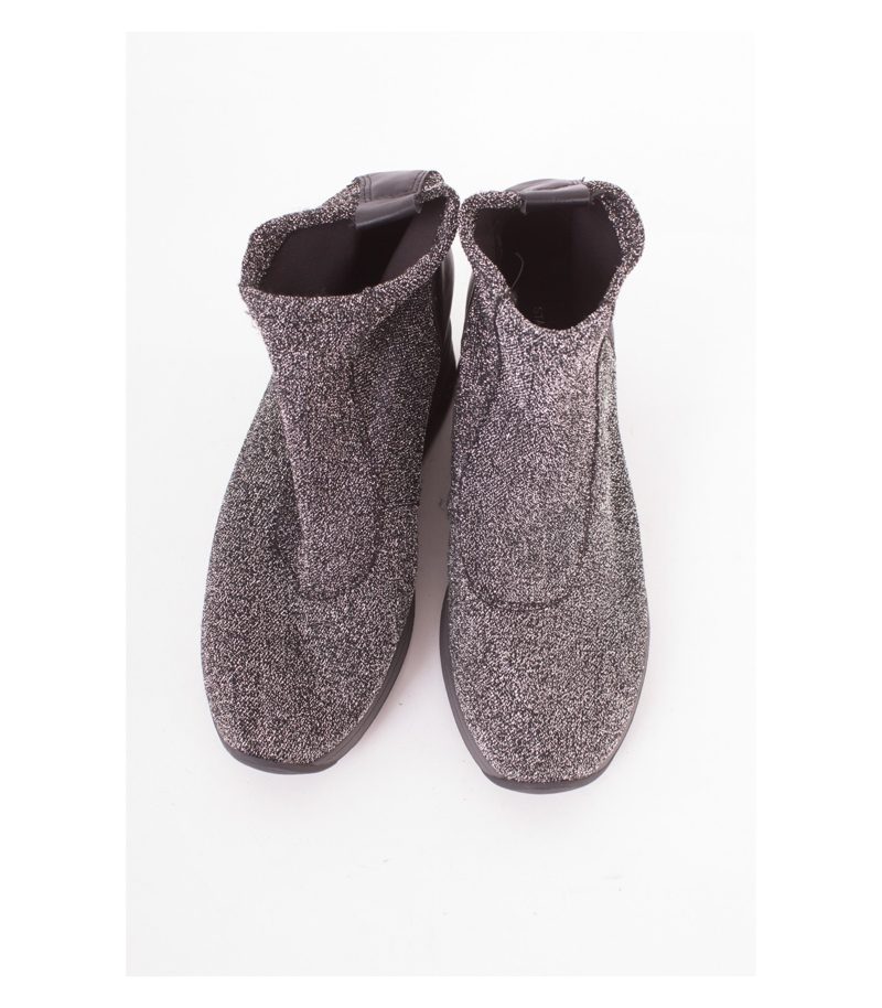 STAR COLLECTION Damen Keil-Stiefeletten - Gr. EU 37 Schwarz Silber – Foto 2
