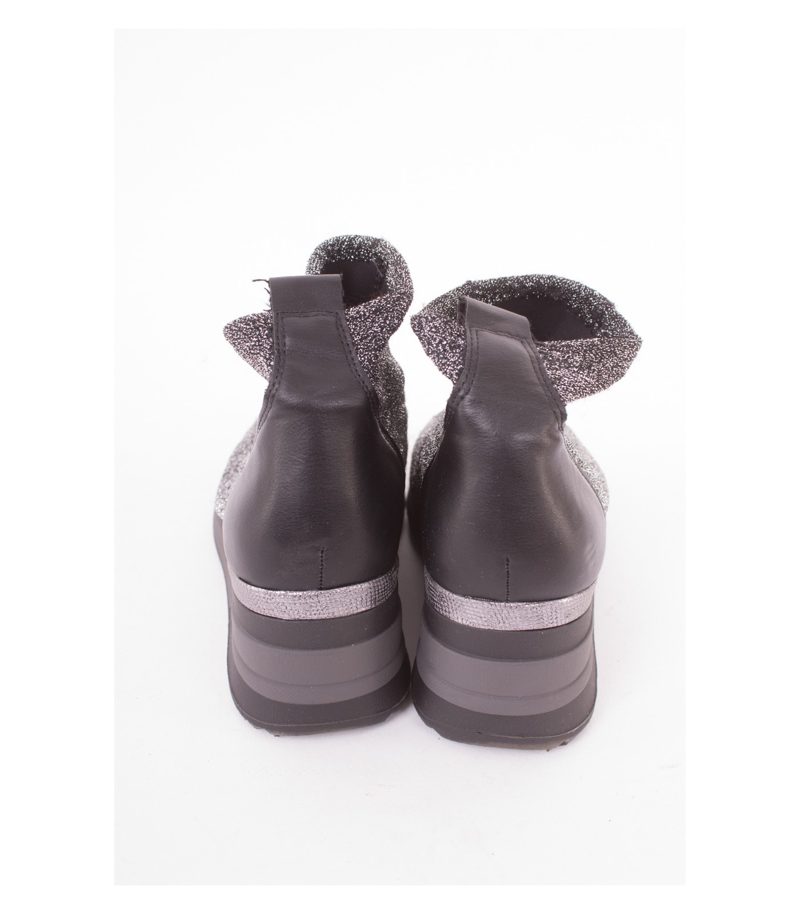 STAR COLLECTION Damen Keil-Stiefeletten - Gr. EU 37 Schwarz Silber – Foto 5