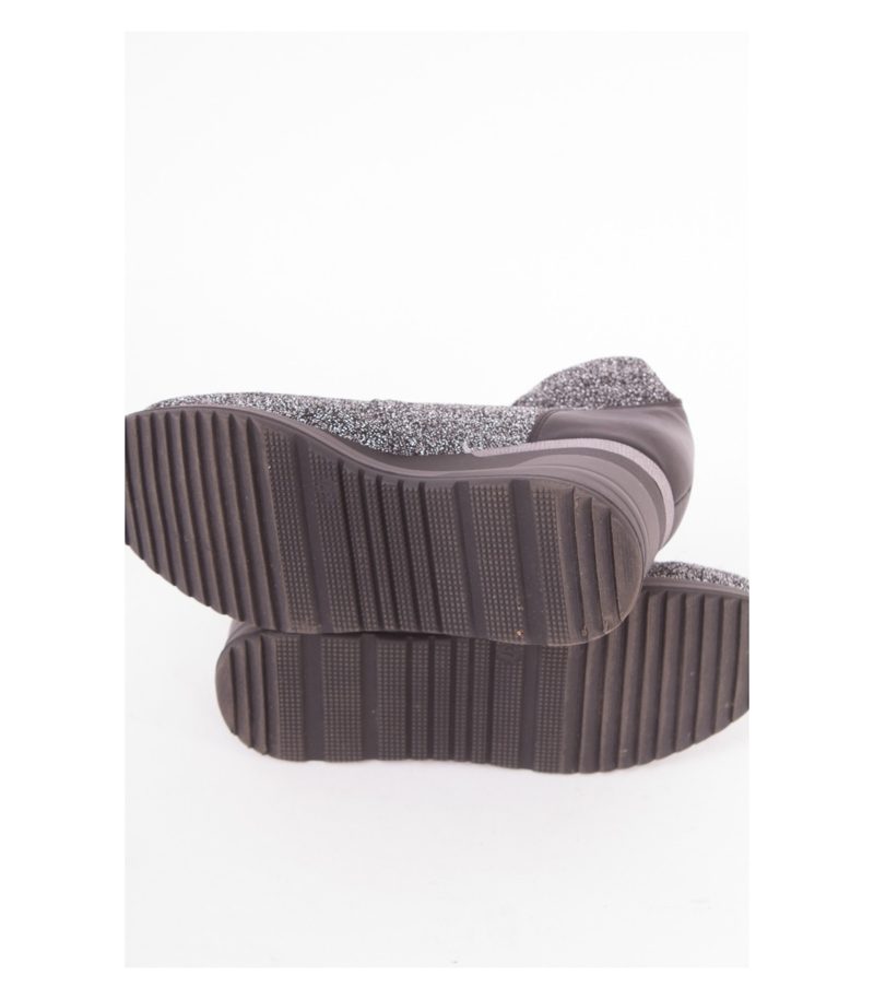 STAR COLLECTION Damen Keil-Stiefeletten - Gr. EU 37 Schwarz Silber – Foto 6