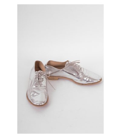 ZARA Damen Halbschuhe Schnürschuhe Gr. EU 41 Silber