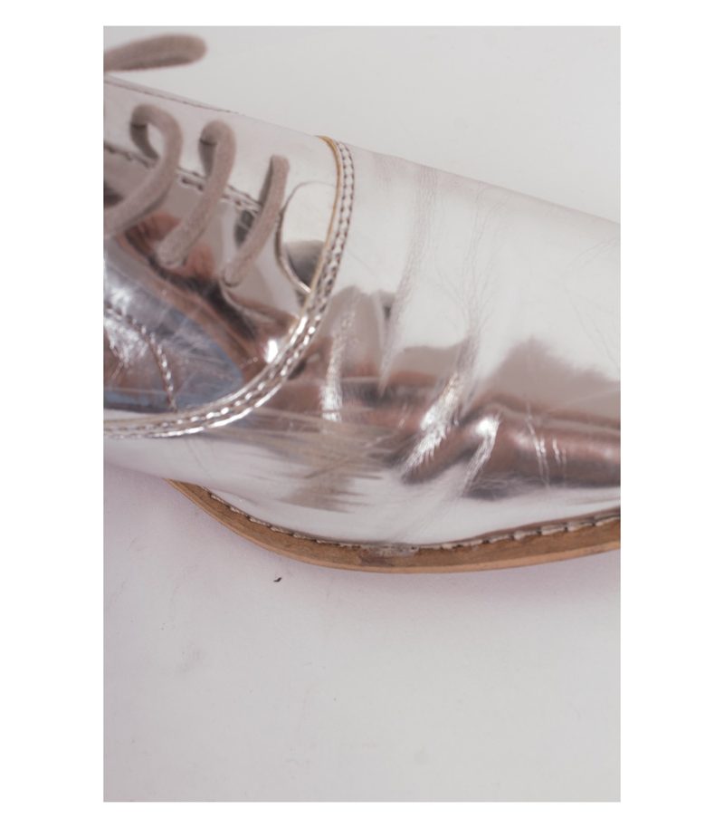 ZARA Damen Halbschuhe Schnürschuhe Gr. EU 41 Silber – Foto 2