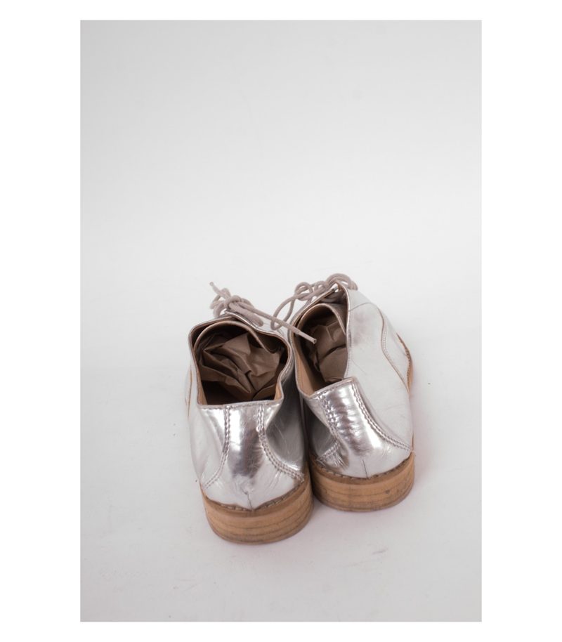 ZARA Damen Halbschuhe Schnürschuhe Gr. EU 41 Silber – Foto 5