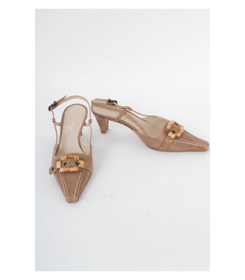 KONSTANTIN STARKE Damen Pumps Sandaletten Gr. EU 36 Beige Leder – Foto 1