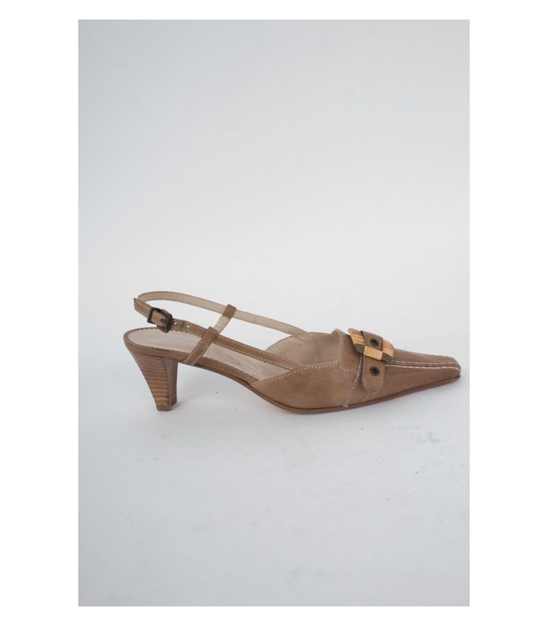 KONSTANTIN STARKE Damen Pumps Sandaletten Gr. EU 36 Beige Leder – Foto 3