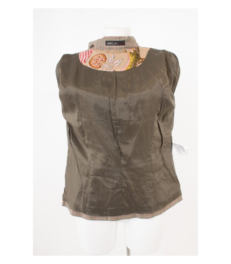 MARCCAIN Damen Blazer & Gr. N5 (DE 42/XL) Mehrfarbig Wolle Leinen – Foto 6