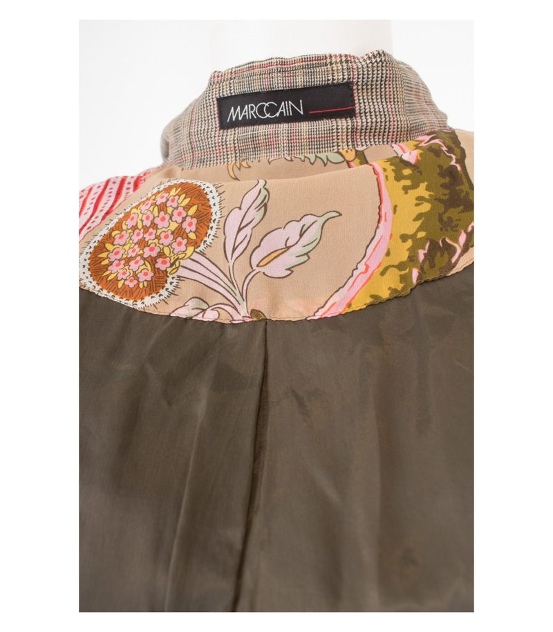 MARCCAIN Damen Blazer & Gr. N5 (DE 42/XL) Mehrfarbig Wolle Leinen – Foto 7