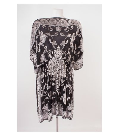 PIERRE BALMAIN Damen Tunika Kleid Gr. 38 Schwarz Weiß