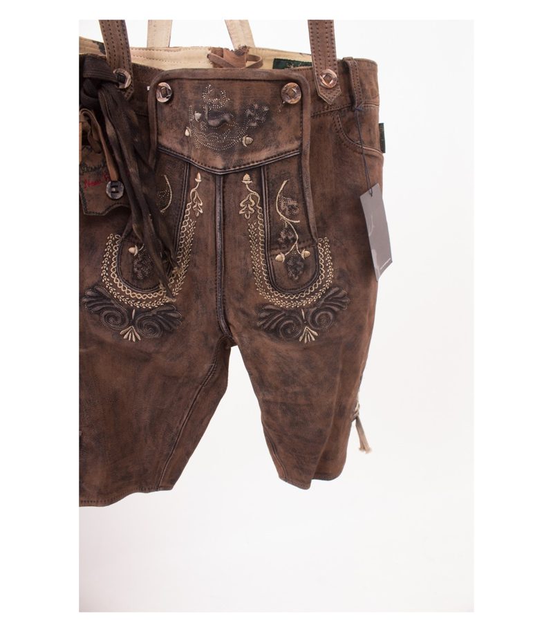 WIESNKÖNIG Herren Trachtenhose Trägern Lederhose Wildleder Gr. 58 Leder Neu – Foto 3