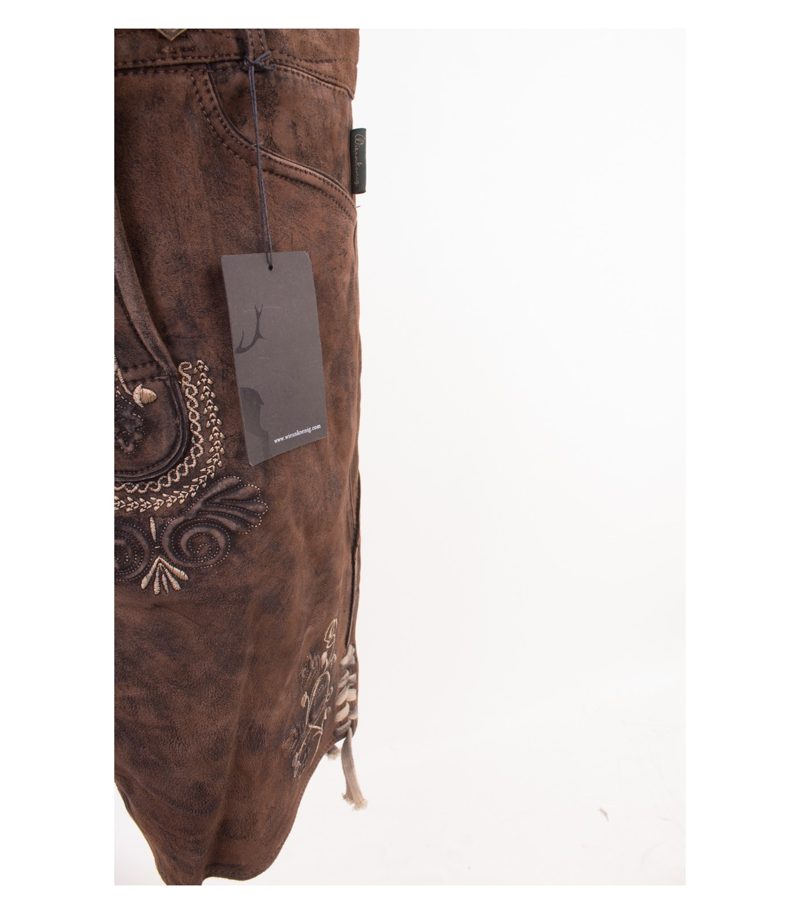 WIESNKÖNIG Herren Trachtenhose Trägern Lederhose Wildleder Gr. 58 Leder Neu – Foto 4