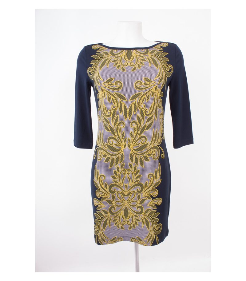 BANANA REPUBLIC Damen Kleid Sommerkleid Gr. XS Blau Gelb Weiß – Foto 1