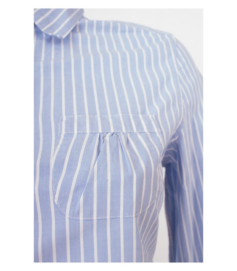 Boden Damen Bluse Oberteil Gr. UK 10 (DE 36) Blau Weiß Baumwolle Elasthan – Foto 6
