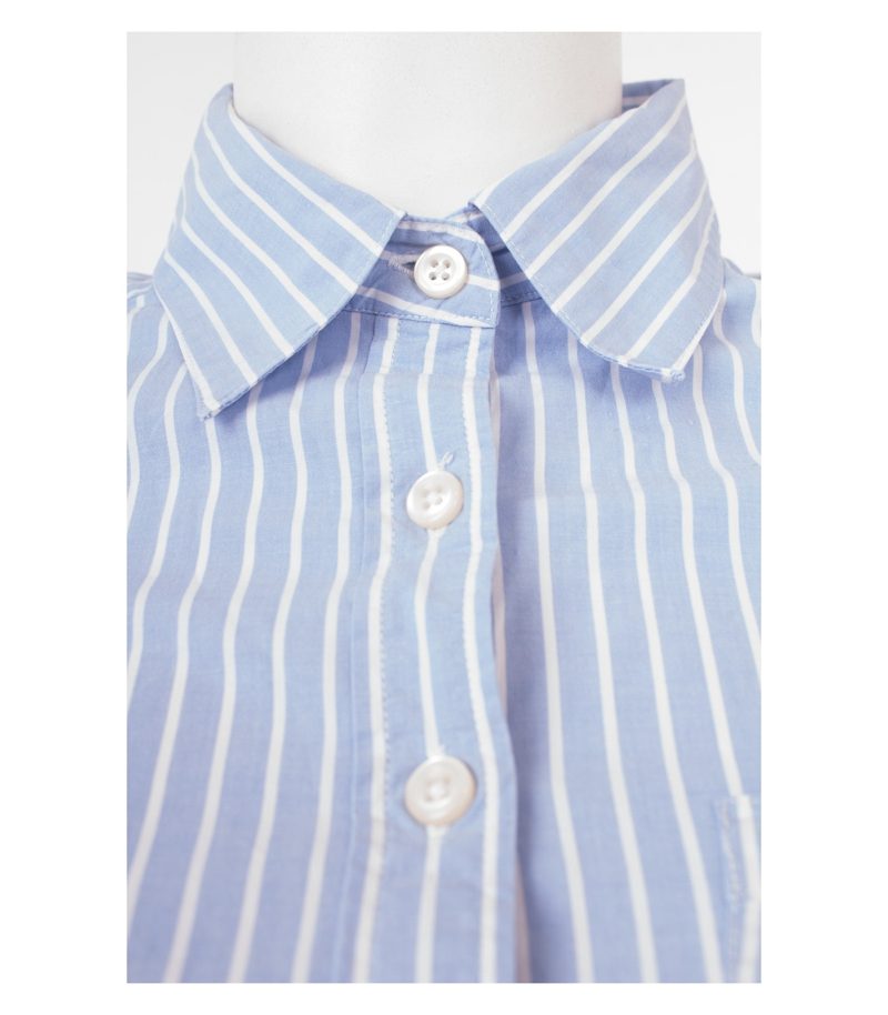 Boden Damen Bluse Oberteil Gr. UK 10 (DE 36) Blau Weiß Baumwolle Elasthan – Foto 7