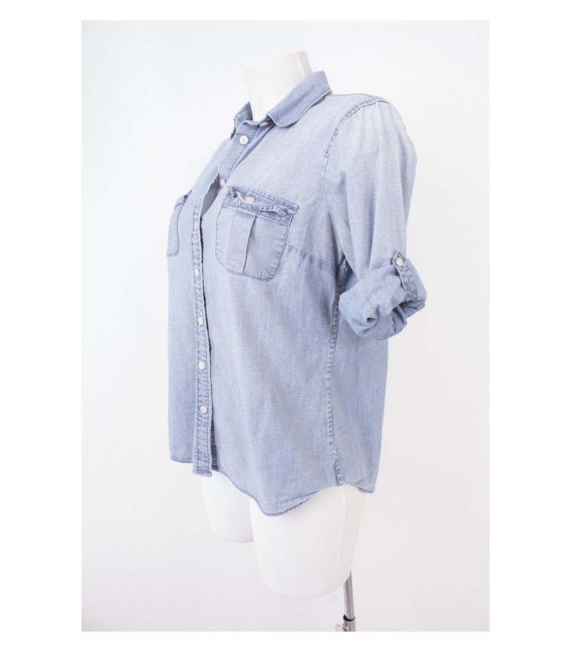 J.GREW Damen Bluse Jeansbluse Gr. M Blau – Foto 3