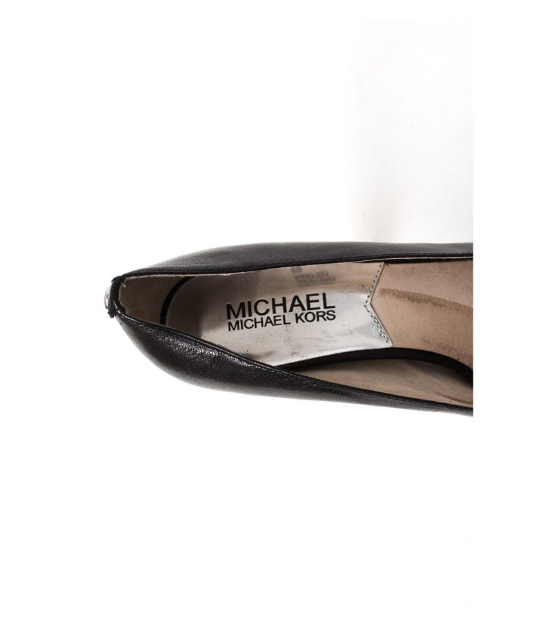 MICHAEL KORS Damen Peeptoes High Heels Pumps Gr. 6M EU 34 Schwarz Leder – Foto 4