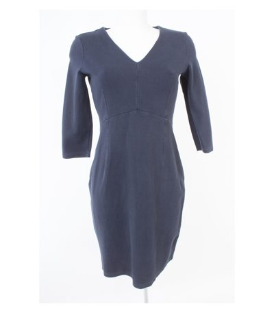 hessnatur Damen Kleid aus Gr. DE 38 Blau Baumwolle