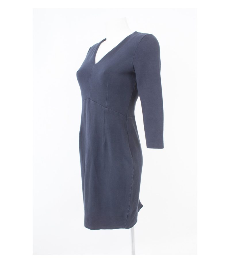 hessnatur Damen Kleid aus Gr. DE 38 Blau Baumwolle – Foto 3