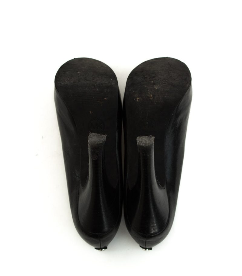 MICHAEL KORS Damen Peeptoes High Heels Pumps Gr. 6M EU 34 Schwarz Leder – Foto 5