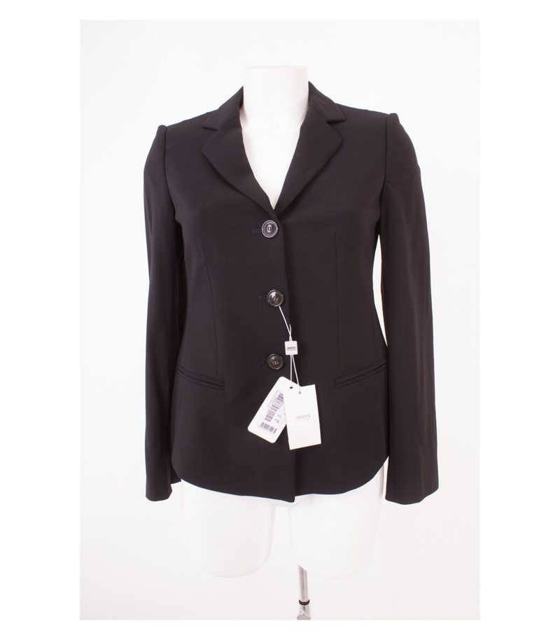 ARMANI COLLEZIONI Damen Blazer Gr. IT 40 DE 36 Schwarz Wolle Neu – Foto 1