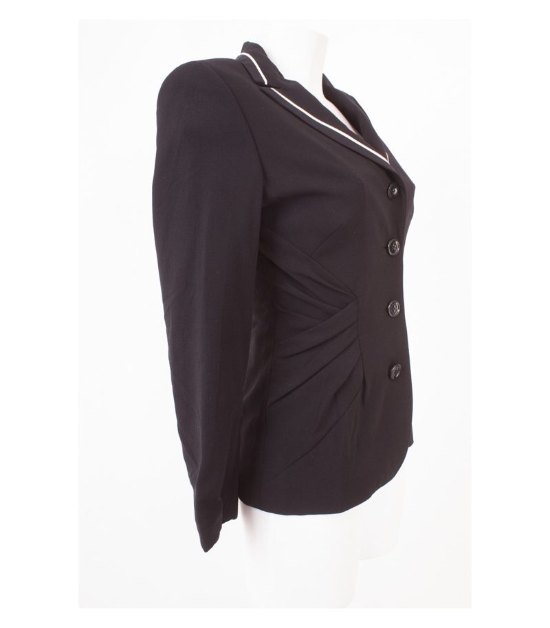RENA LANGE Damen Blazer Gr. 36 Schwarz Weiß Wolle – Foto 2