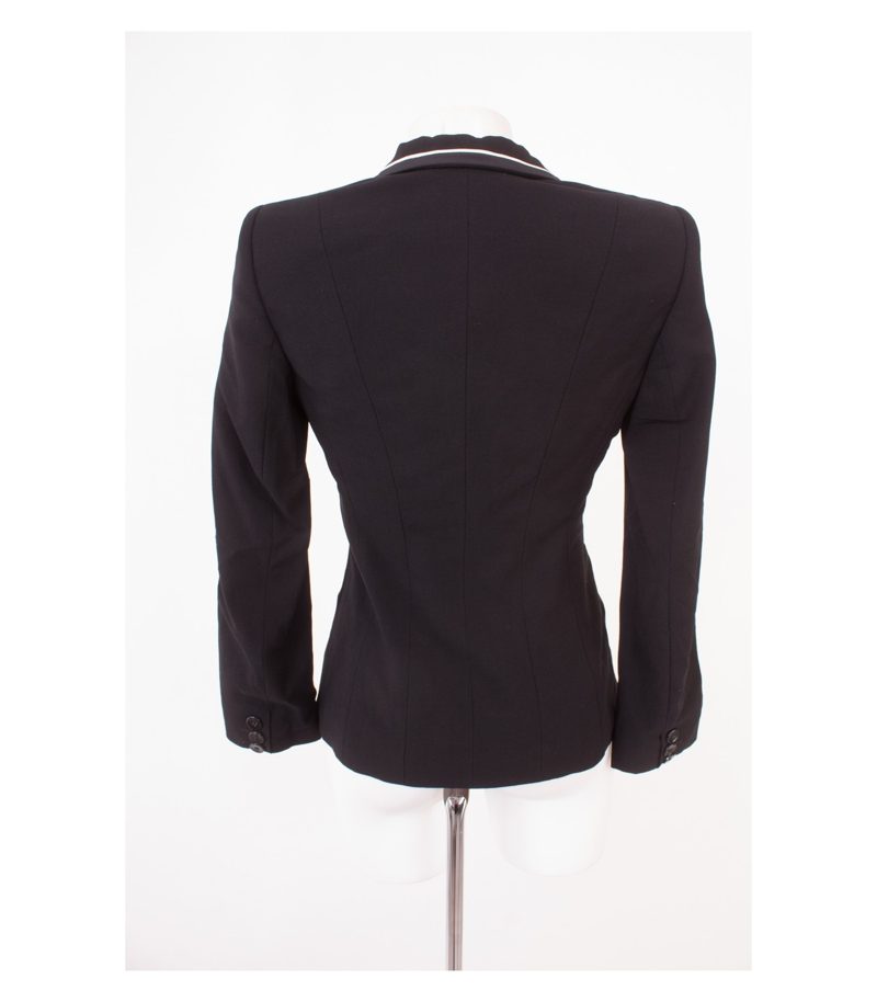 RENA LANGE Damen Blazer Gr. 36 Schwarz Weiß Wolle – Foto 4