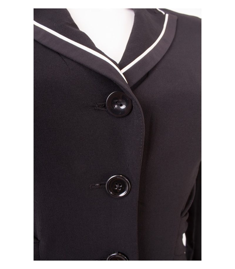 RENA LANGE Damen Blazer Gr. 36 Schwarz Weiß Wolle – Foto 7