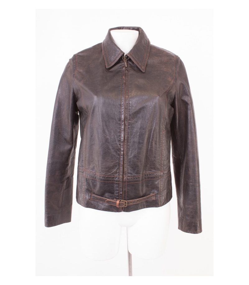 MAURITIUS Damen Lederjacke Gr. DE 38 Braun Leder – Foto 1