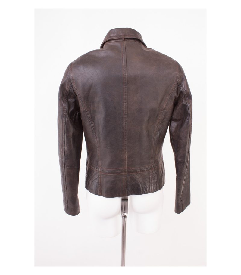 MAURITIUS Damen Lederjacke Gr. DE 38 Braun Leder – Foto 4