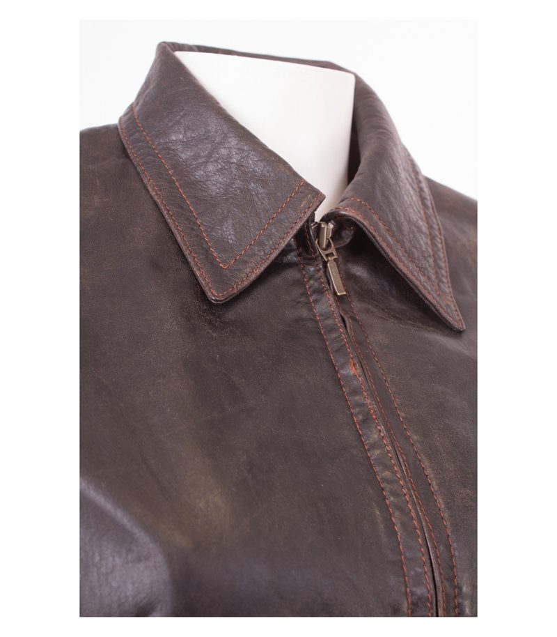 MAURITIUS Damen Lederjacke Gr. DE 38 Braun Leder – Foto 5
