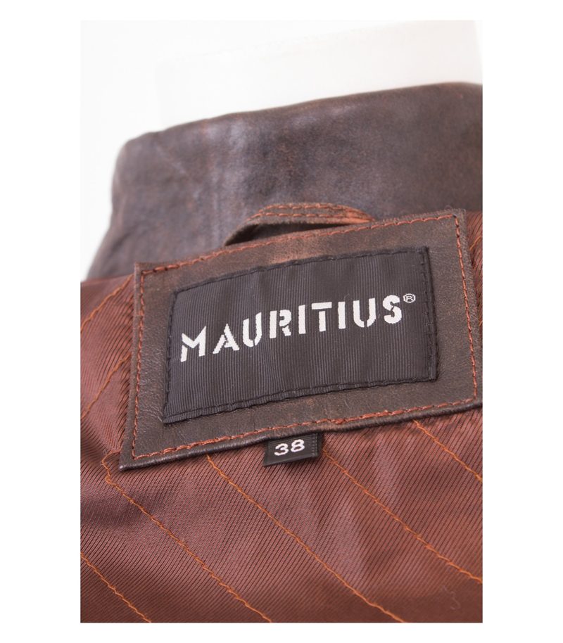 MAURITIUS Damen Lederjacke Gr. DE 38 Braun Leder – Foto 8