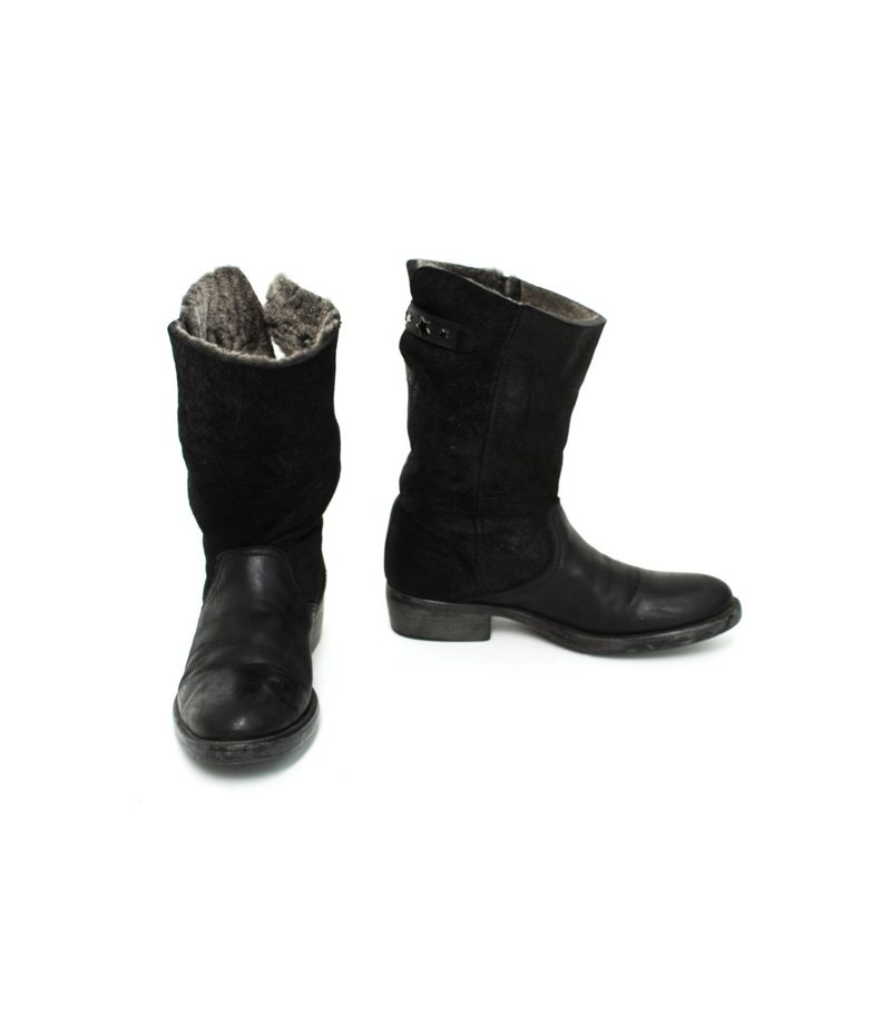 LAVORAZIONE ARTIGIANA Damen Stiefel Gr. EU 39 Schwarz Leder – Foto 1