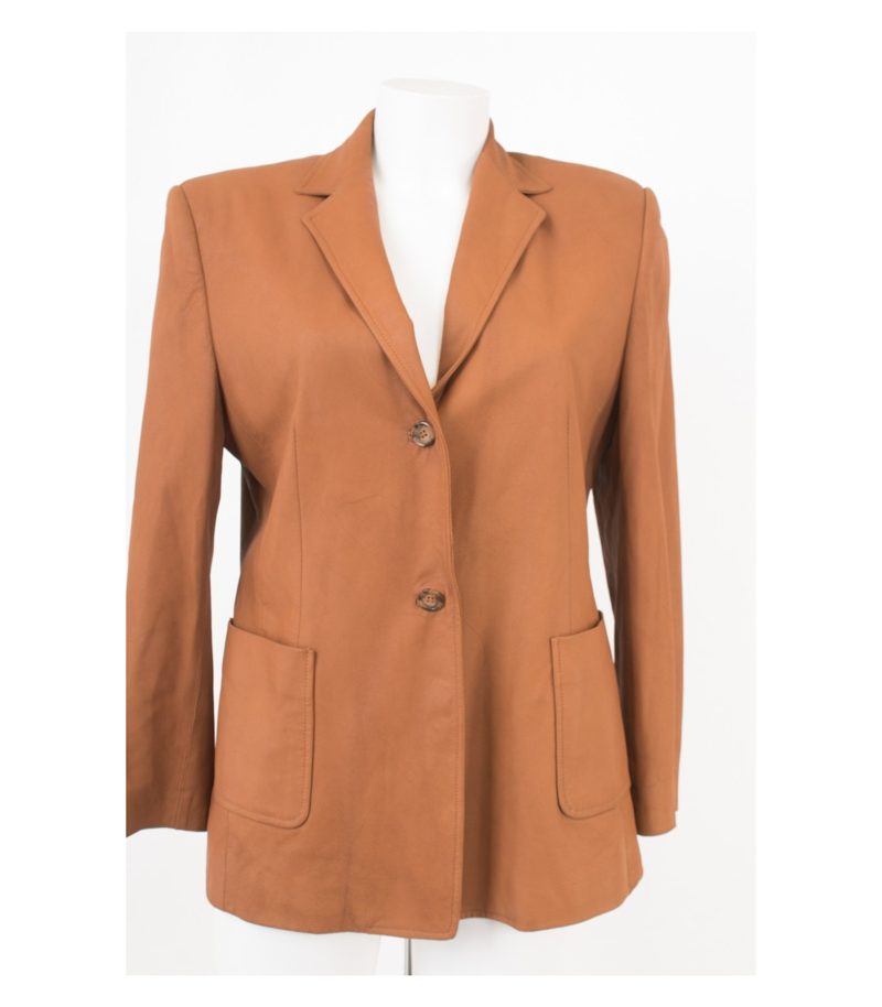 Latini Damen Blazer Gr. DE 40 Braun Leder Echtes – Foto 1