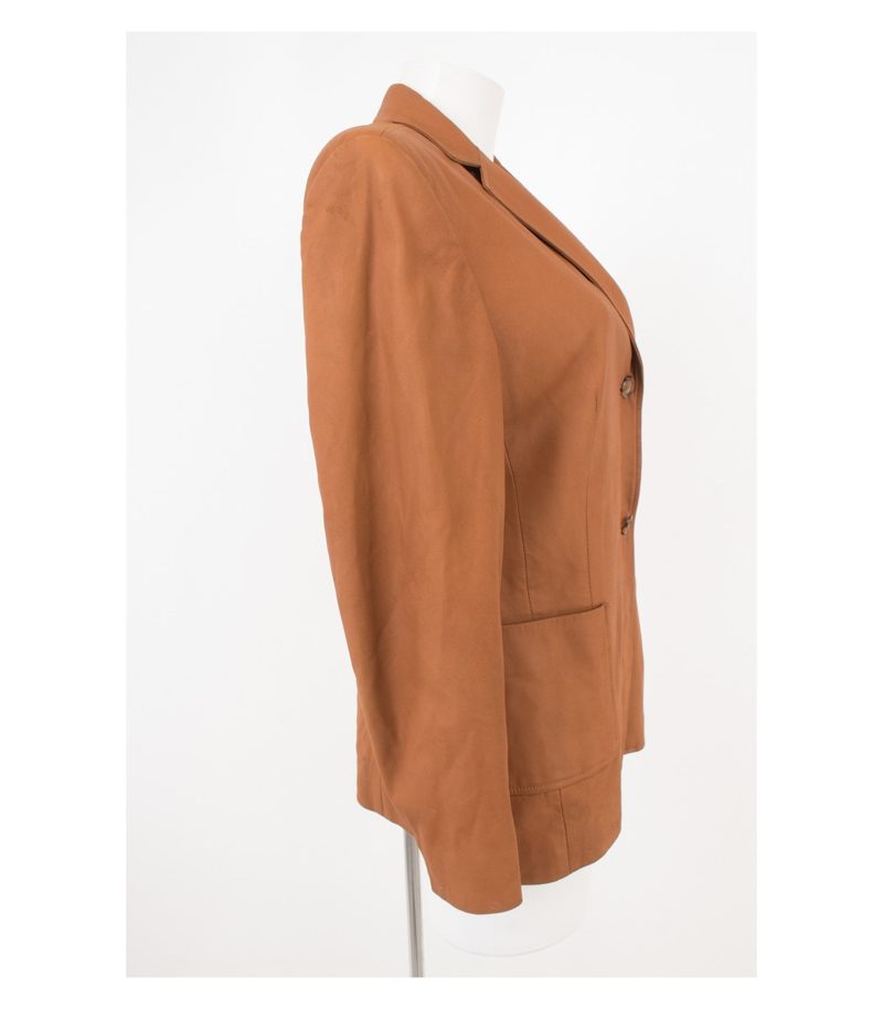 Latini Damen Blazer Gr. DE 40 Braun Leder Echtes – Foto 2